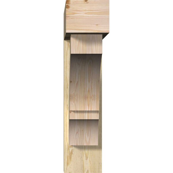 Balboa Block Rough Sawn Bracket W/ Offset Brace, Douglas Fir, 8W X 34D X 34H